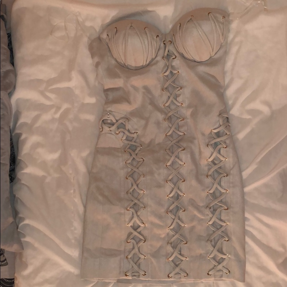 House Of CB Bustier Nude Mini Dress